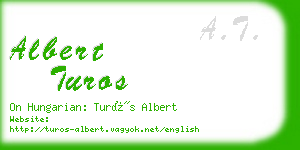 albert turos business card